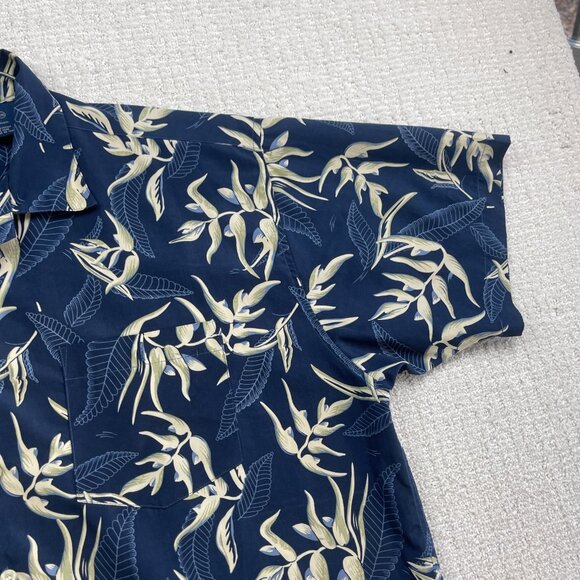 Cache Creek Hawaiian Aloha Shirt Men’s XL Floral Palm Tree AOP Blue / White Read - Picture 4 of 14